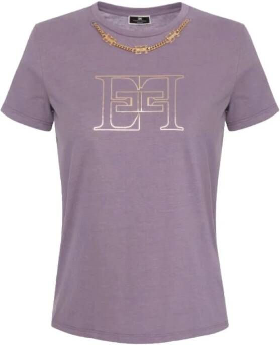 Elisabetta Franchi T-Shirts Purple Dames