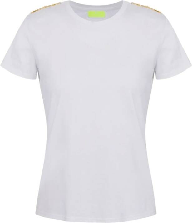 Elisabetta Franchi Ronde Hals T-Shirt White Dames