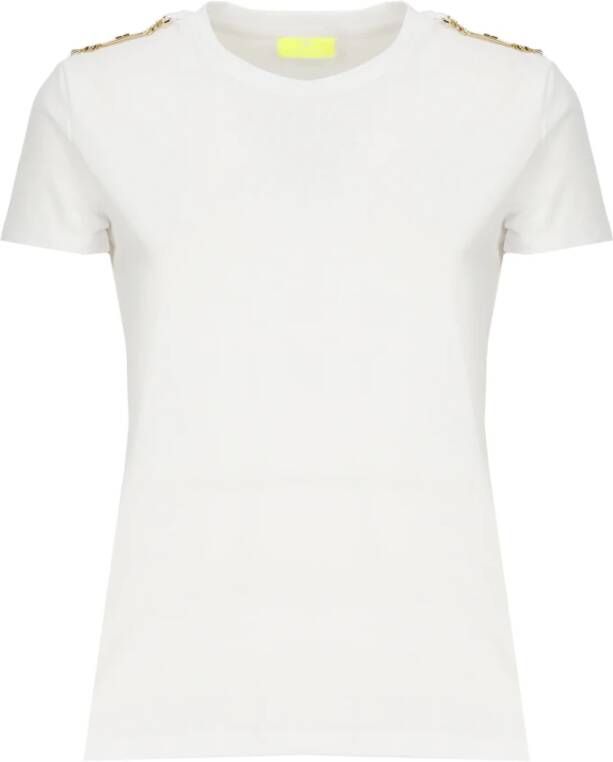 Elisabetta Franchi Ronde Hals T-Shirt White Dames