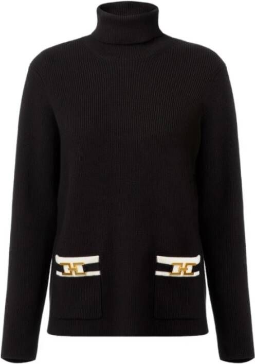 Elisabetta Franchi Turtlenecks Zwart Dames