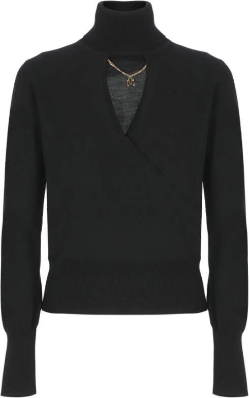 Elisabetta Franchi Zwarte Sweaters met Pinafore Metal Black Dames