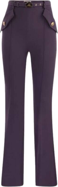 Elisabetta Franchi Wide Trousers Purple Dames