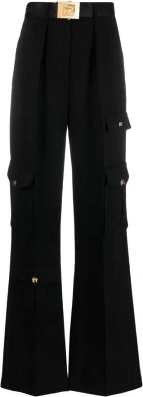 Elisabetta Franchi Wide Trousers Zwart Dames