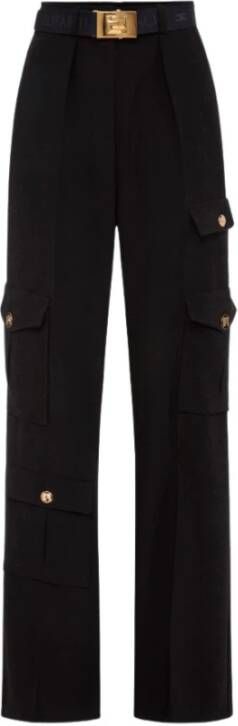 Elisabetta Franchi Wide Trousers Zwart Dames