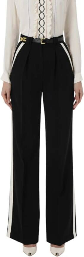 Elisabetta Franchi Wijde broek Zwart Dames