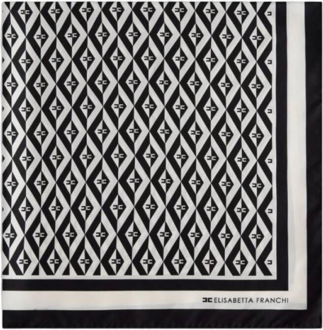 Elisabetta Franchi Zijden Sjaal met Rhombus Print Multicolor Dames