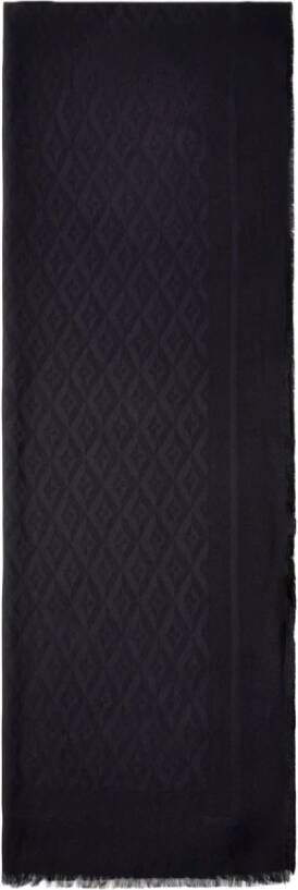 Elisabetta Franchi Zwarte sjaal met geometrisch patroon voor vrouwen Black Dames