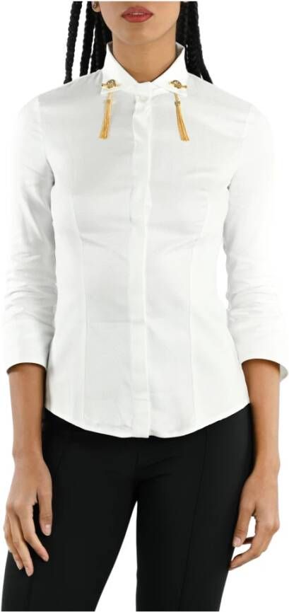Elisabetta Franchi Wit Katoenen Tuxedo Shirt White Dames