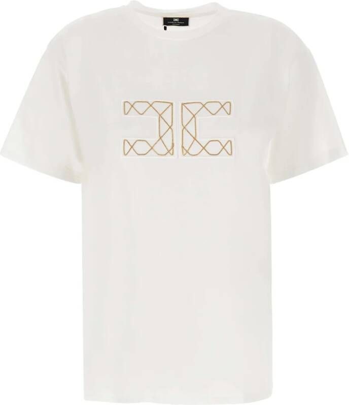 Elisabetta Franchi "Witte Katoenen Tee voor Casual Gelegenheden" Wit Dames