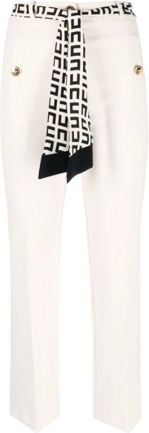 Elisabetta Franchi "Witte Slim-fit Broek Ss23" White Dames