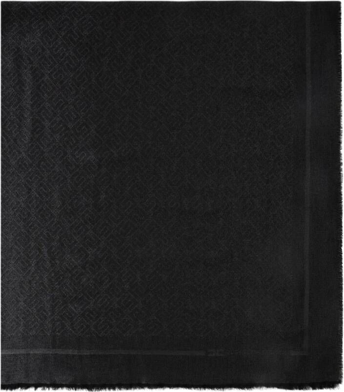 Elisabetta Franchi Zwart Modal Viscose Lurex Sjaal Black Dames