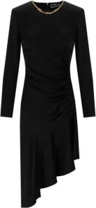 Elisabetta Franchi Zwarte asymmetrische jurk met ketting Zwart Dames