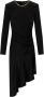 Elisabetta Franchi Zwarte satijnen jurk met gerimpelde mouwen en drapering Black Dames - Thumbnail 1