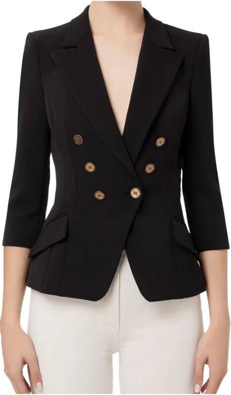 Elisabetta Franchi "Zwarte Dames Blazerjas" Zwart Dames