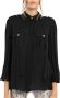 Elisabetta Franchi Zwarte Georgette Viscose Shirt met Sjaal Zwart Dames - Thumbnail 1