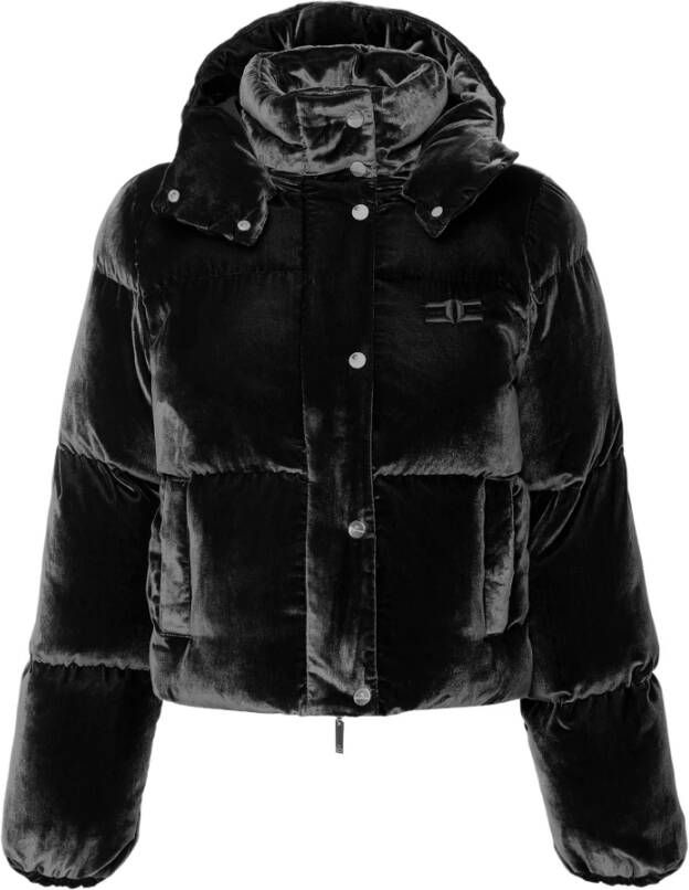 Elisabetta Franchi Zwarte Jas Zwart Dames