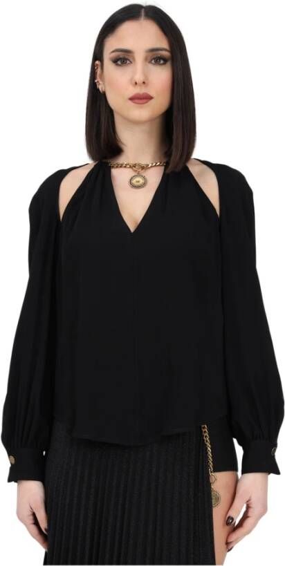 Elisabetta Franchi "Zwarte Ketting Blouse" Zwart Dames