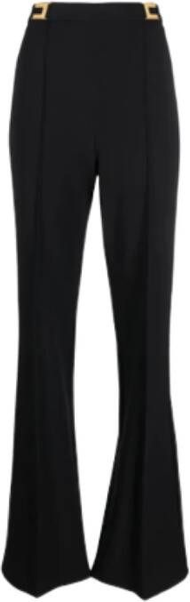 Elisabetta Franchi Zwarte palazzo-broek met hoge taille Zwart Dames