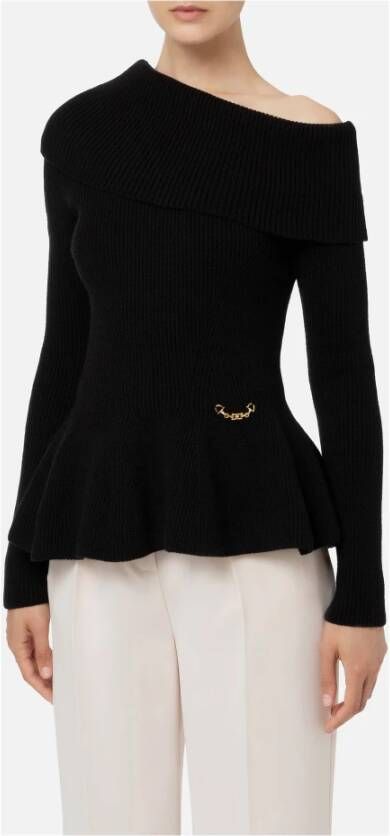 Elisabetta Franchi Zwarte Sweaters voor Vrouwen Zwart Dames
