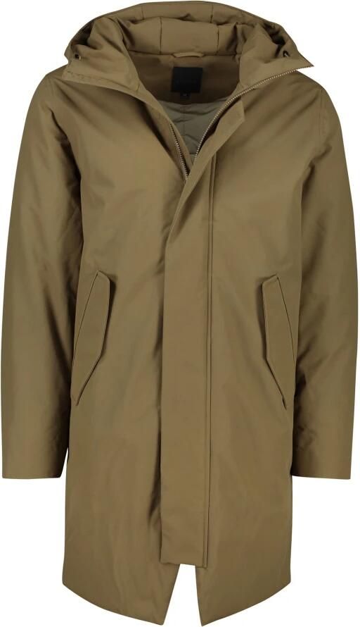 Elvine Bruine Winterjas met Rits en Knoop Brown Heren