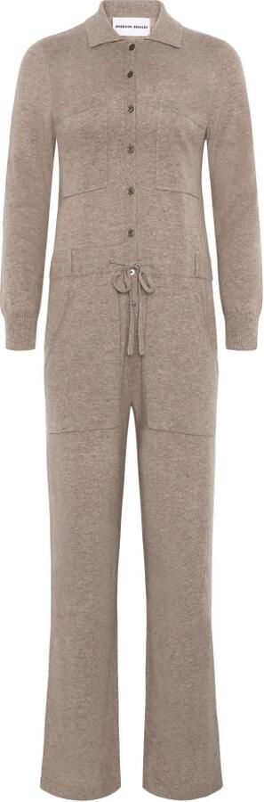 Emerson Renaldi Kasjmier Geknoopte Jumpsuit met Zakken Beige Dames