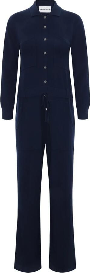 Emerson Renaldi Navy Kasjmier Jumpsuit met Zakken Blue Dames