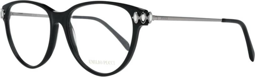 EMILIO PUCCI Zwarte Metalen en Kunststof Optische Frames Black Dames