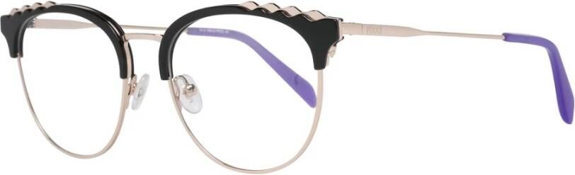EMILIO PUCCI Zwarte Metalen & Kunststof Optische Monturen Black Dames