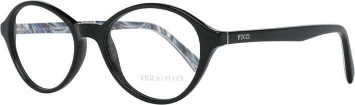 EMILIO PUCCI Zwarte ovale optische monturen met plastic lenzen Black Dames