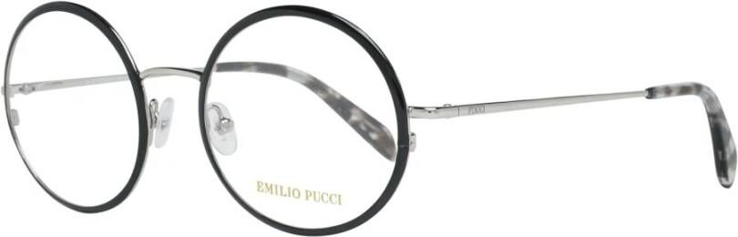 EMILIO PUCCI Zwarte metalen ronde optische monturen voor vrouwen Black Dames