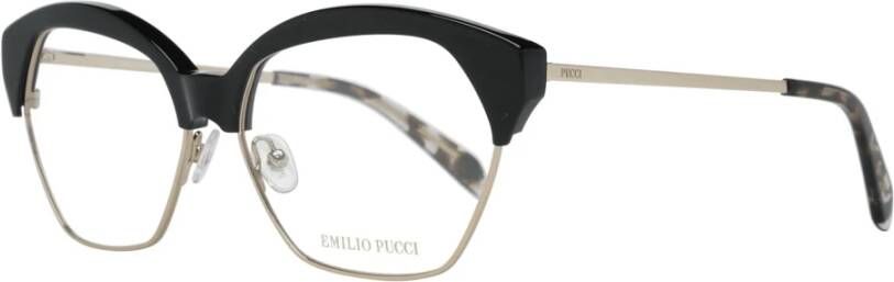 EMILIO PUCCI Zwarte Dames Optische Monturen met Veerscharnier Black Dames