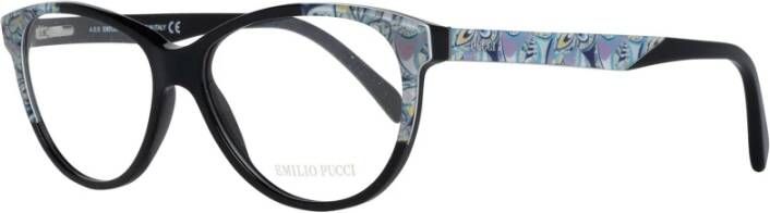 EMILIO PUCCI Zwarte Ronde Plastic Optische Frames Black Dames