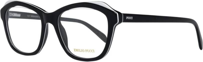 EMILIO PUCCI Zwarte Kunststof Volledige-Rand Optische Monturen Black Dames