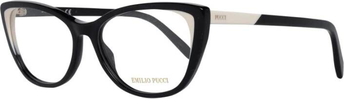 EMILIO PUCCI Zwarte Plastic Optische Frames Stijlvol Ontwerp Black Dames