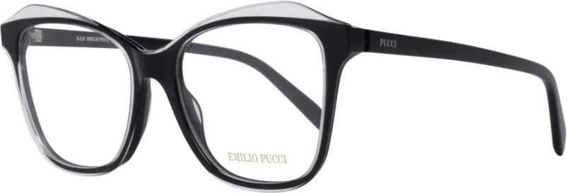 EMILIO PUCCI Zwarte Kunststof Volledige Rand Optische Monturen Black Dames