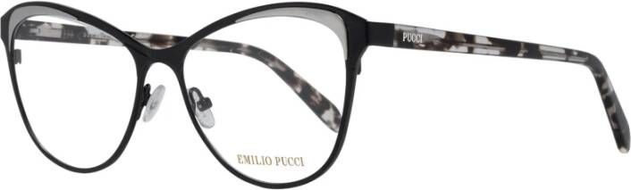EMILIO PUCCI Zwarte Metalen Optische Brillen voor Vrouwen Black Dames