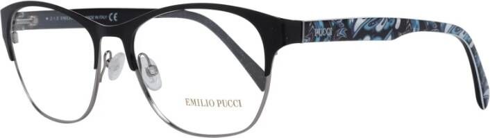 EMILIO PUCCI Zwarte Dames Optische Monturen Metaal & Plastic Black Dames
