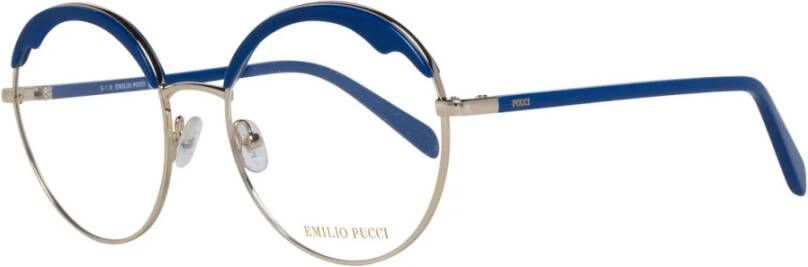 EMILIO PUCCI Blauwe Dames Optische Brillen met Gouden Frame Detail Blue Dames