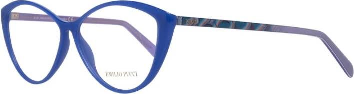 EMILIO PUCCI Blauwe Plastic Cat Eye Bril Blue Dames