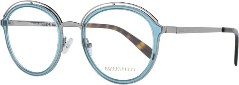 EMILIO PUCCI Blauwe Ronde Optische Monturen Vrouwen Blue Dames