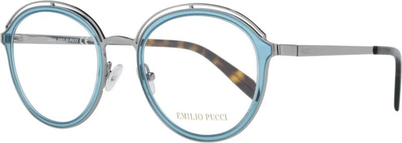 EMILIO PUCCI Blauwe Ronde Optische Monturen Vrouwen Blue Dames
