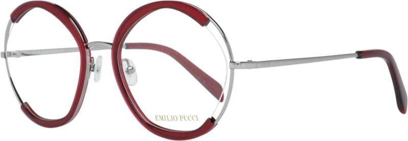 EMILIO PUCCI Rode Vrouwen Optische Frames Ronde Stijl Red Dames