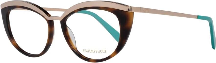 EMILIO PUCCI Bruine Cat-Eye Optische Monturen voor Vrouwen Brown Dames