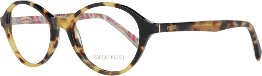 EMILIO PUCCI Bruine Plastic Optische Monturen Volledig Omrand Ontwerp Brown Dames