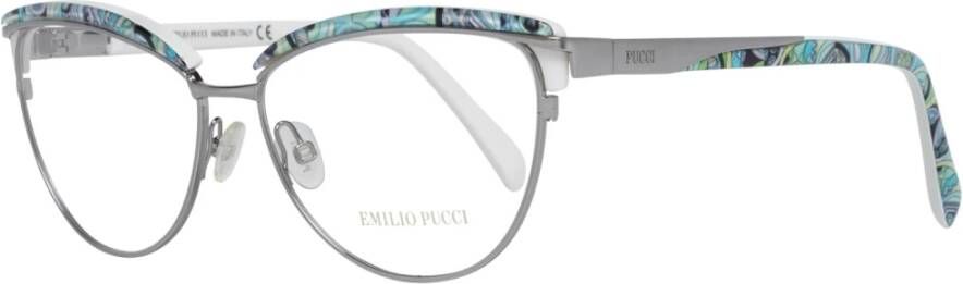 EMILIO PUCCI Dames Zilveren Metalen Optische Monturen Gray Dames
