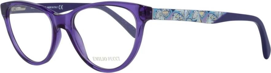 EMILIO PUCCI Paarse Plastic Optische Monturen voor Vrouwen Purple Dames