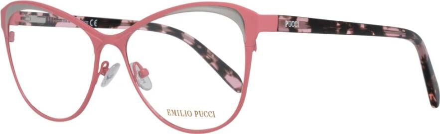 EMILIO PUCCI Roze metalen optische monturen met veerscharnier Pink Dames