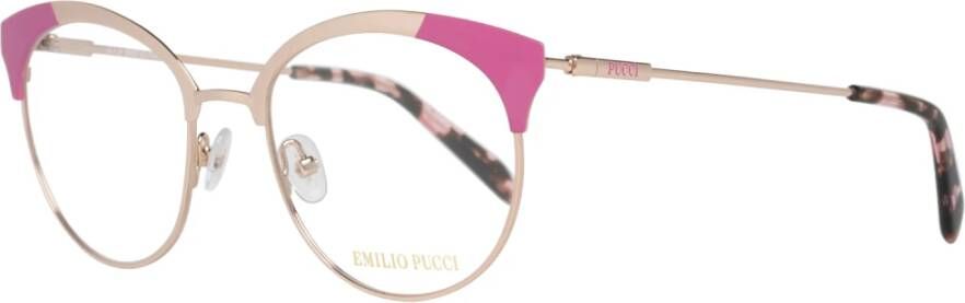 EMILIO PUCCI Gouden Ronde Optische Monturen voor Vrouwen Multicolor Dames