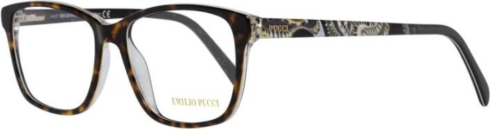 EMILIO PUCCI Bruine Full-Rim Optische Monturen met Veerscharnieren Brown Dames