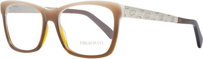 EMILIO PUCCI Bruine Plastic Rechthoekige Optische Brillen voor Vrouwen Brown Dames